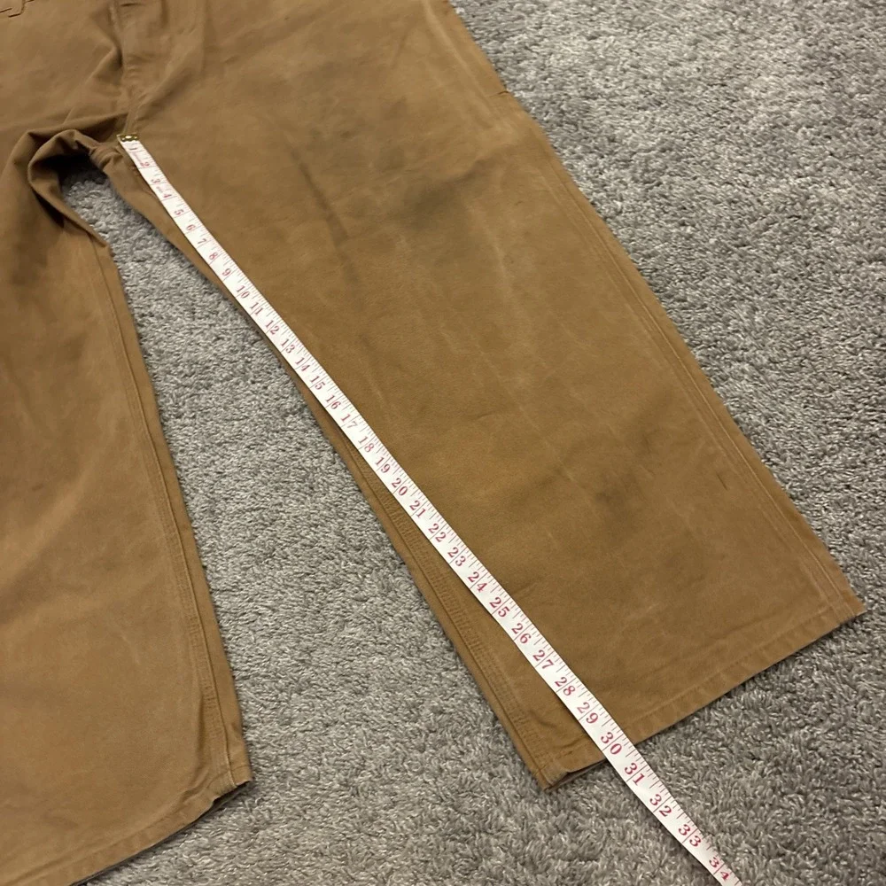 CARHARTT Mens Original Dungaree Fit Canvas Carpenter Work Pant Brown 42x30 Boot